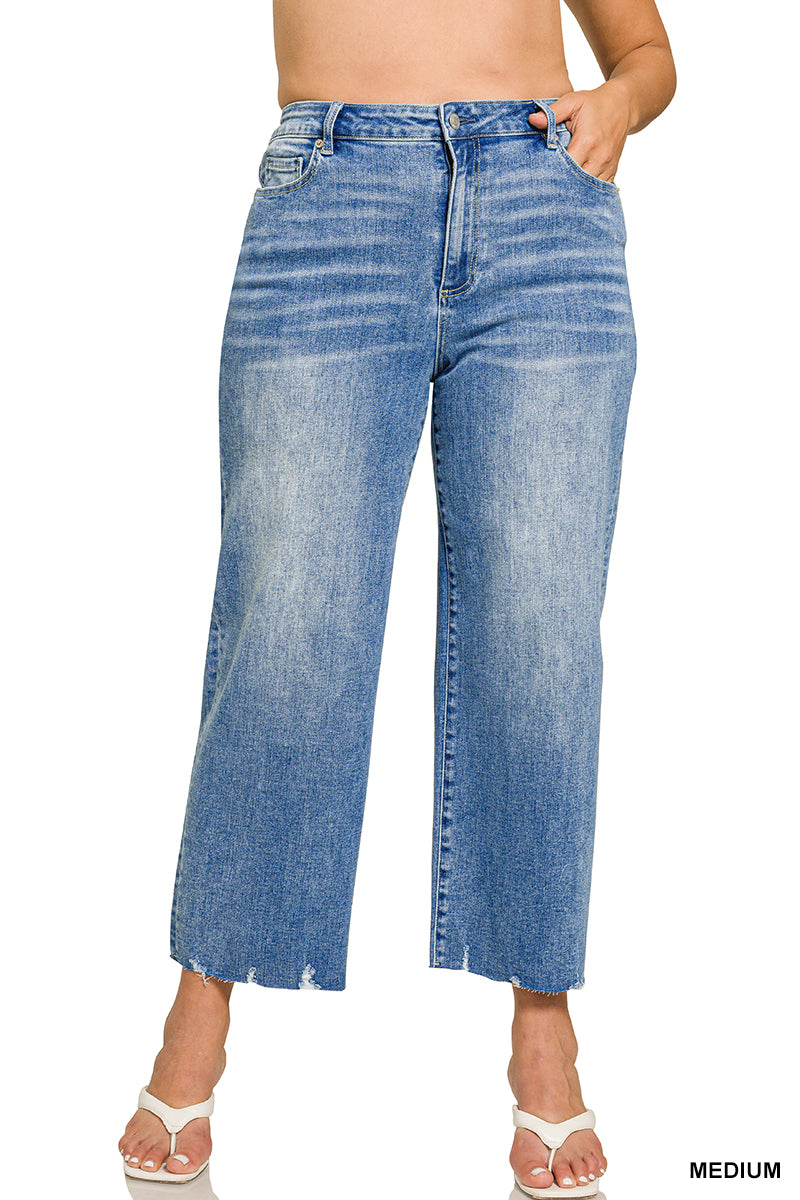 Raw Hem Crop Jeans