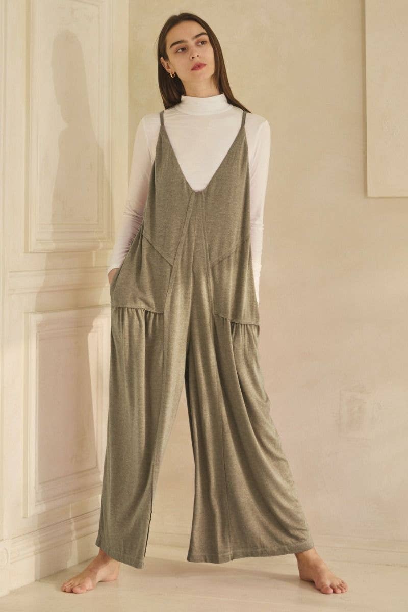 Plus Soft Rayon Jersey Palazzo Jumpsuit
