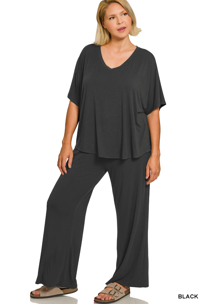 V-Neck Pant Set