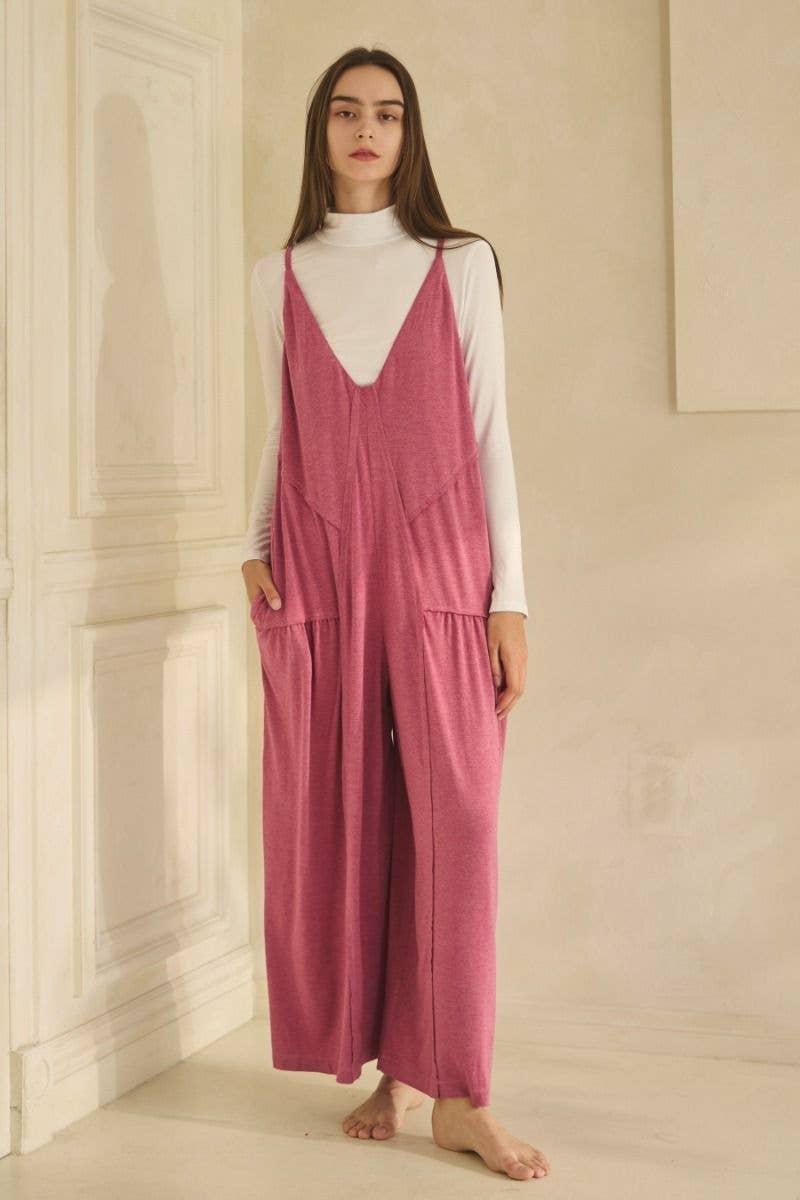 Plus Soft Rayon Jersey Palazzo Jumpsuit