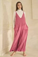 Plus Soft Rayon Jersey Palazzo Jumpsuit