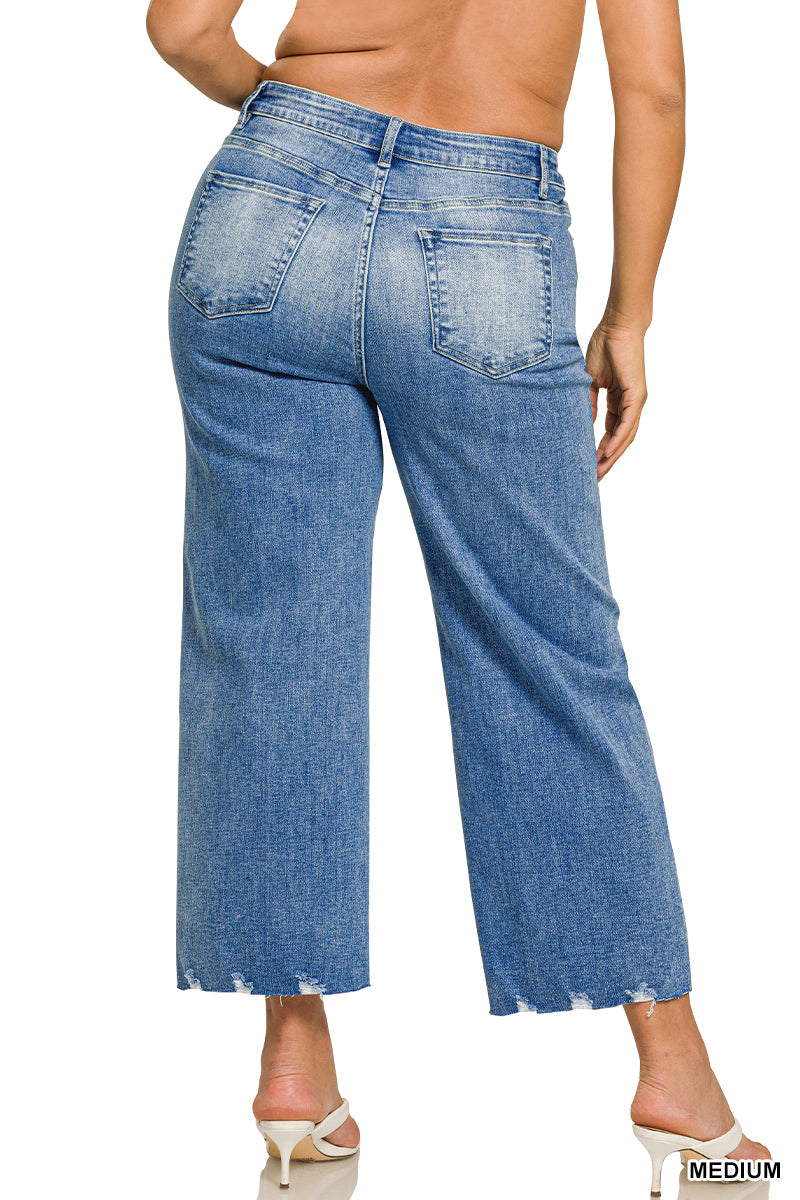 Raw Hem Crop Jeans