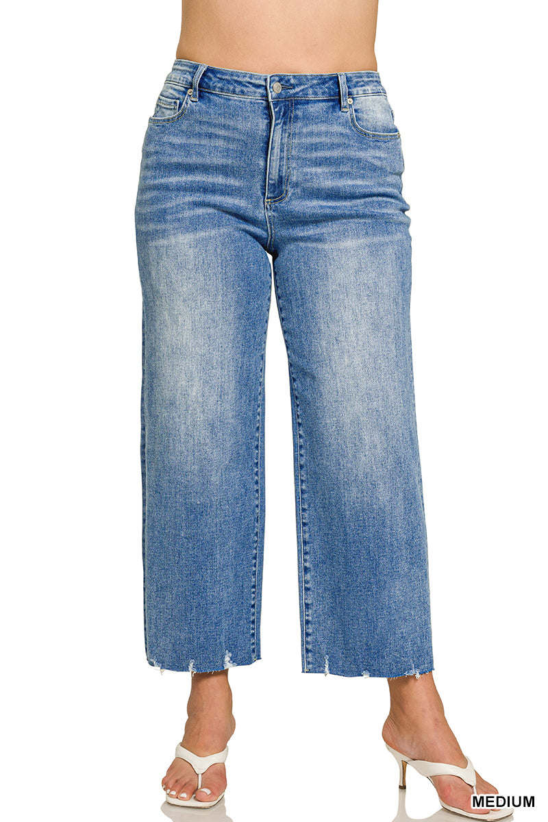 Raw Hem Crop Jeans