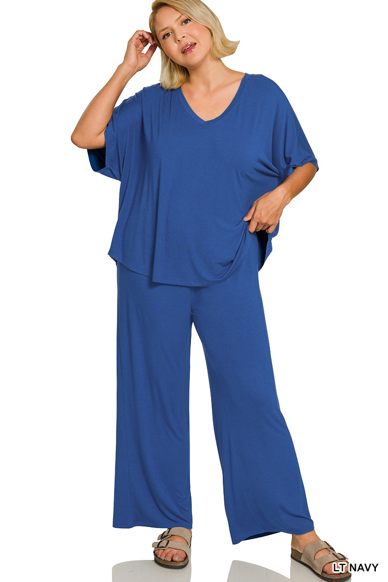 V-Neck Pant Set