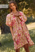 Plus Size Women's Floral Mini Dress - Extra