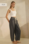 Plus Washed French Terry Pants