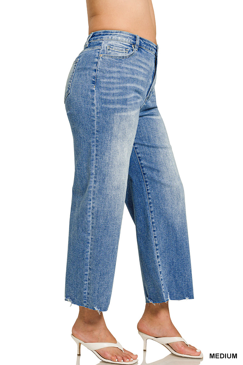Raw Hem Crop Jeans