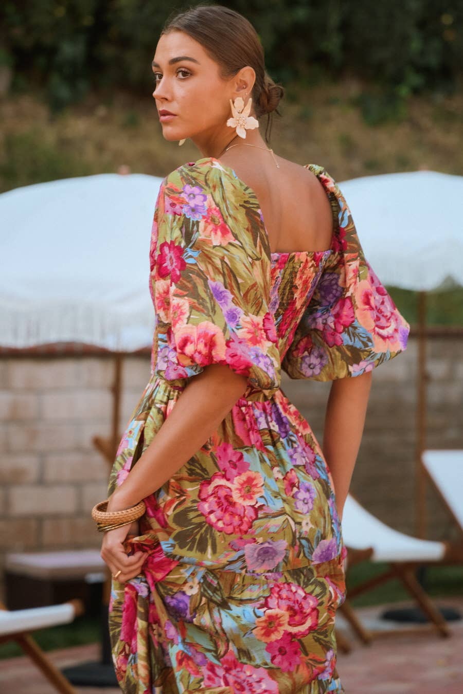 Plus Size Women's Floral Maxi Dress - Extra