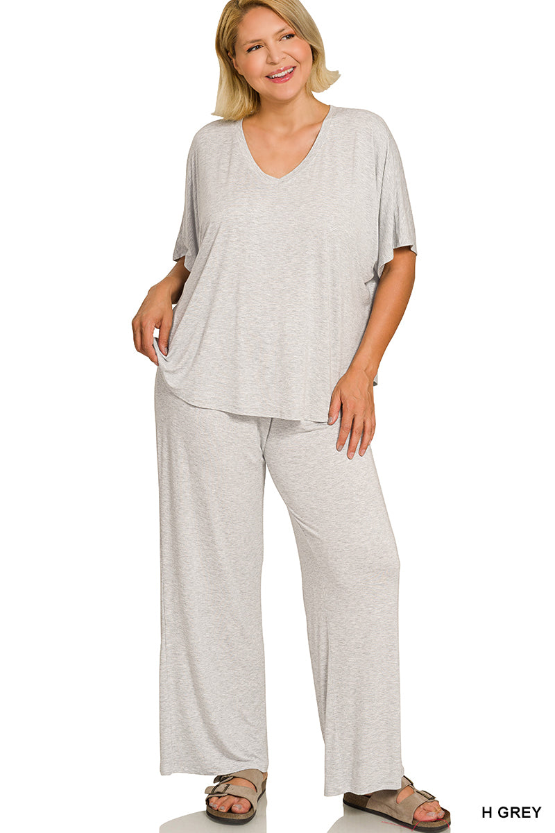 V-Neck Pant Set