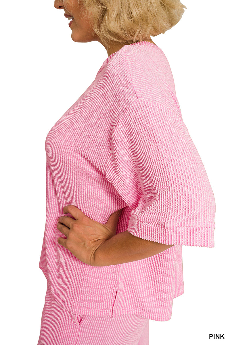 Plus Raised Rib Pant Set