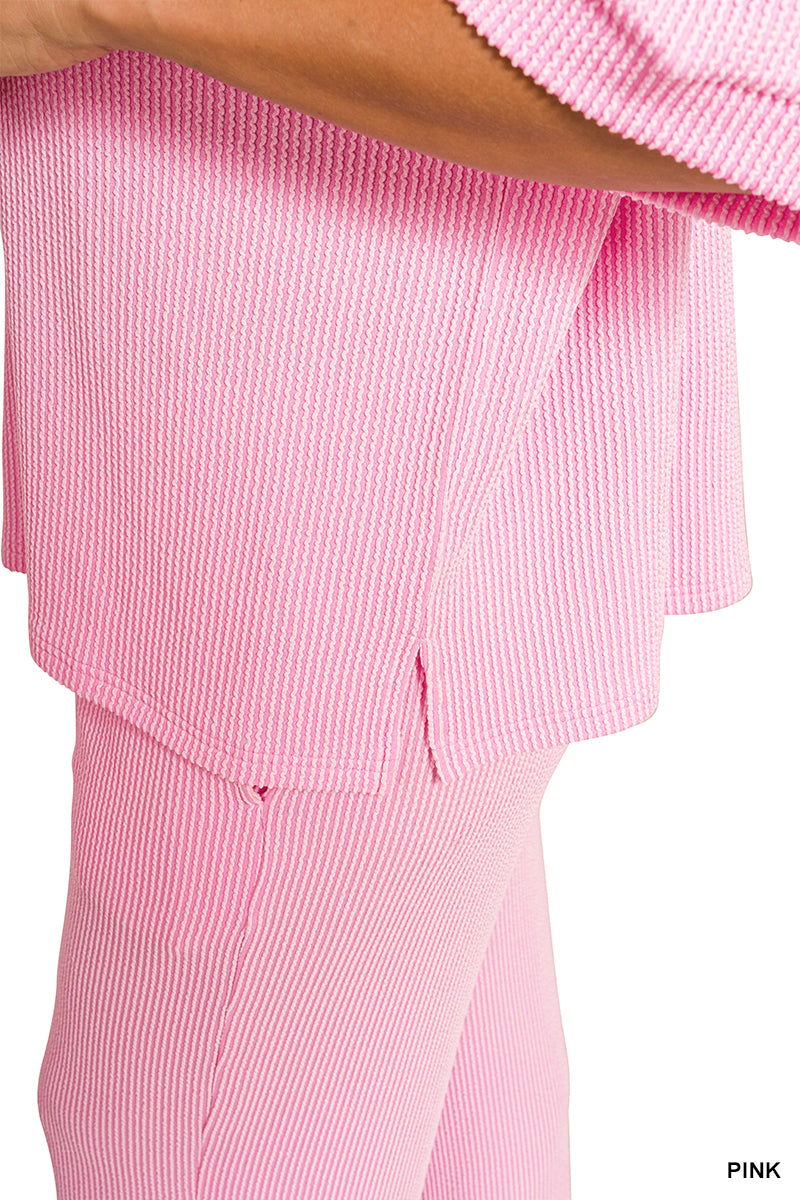 Plus Raised Rib Pant Set