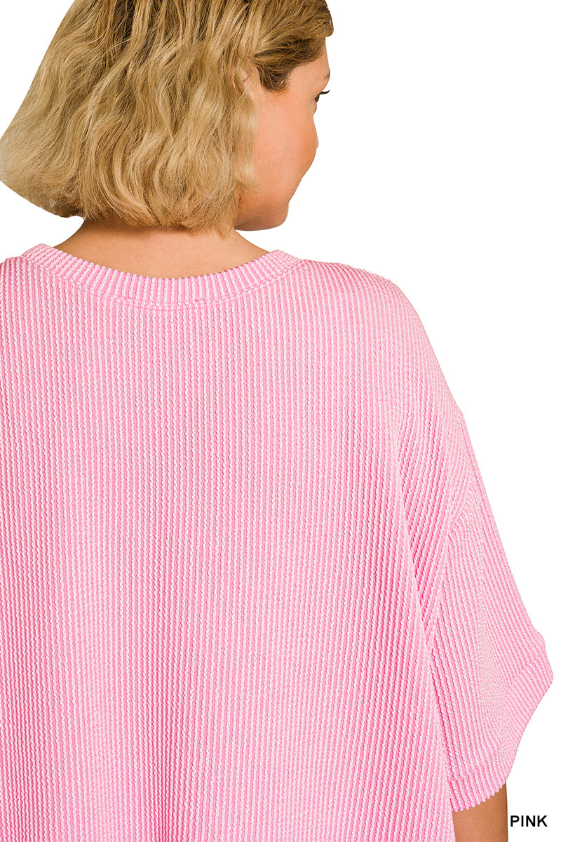 Plus Raised Rib Pant Set