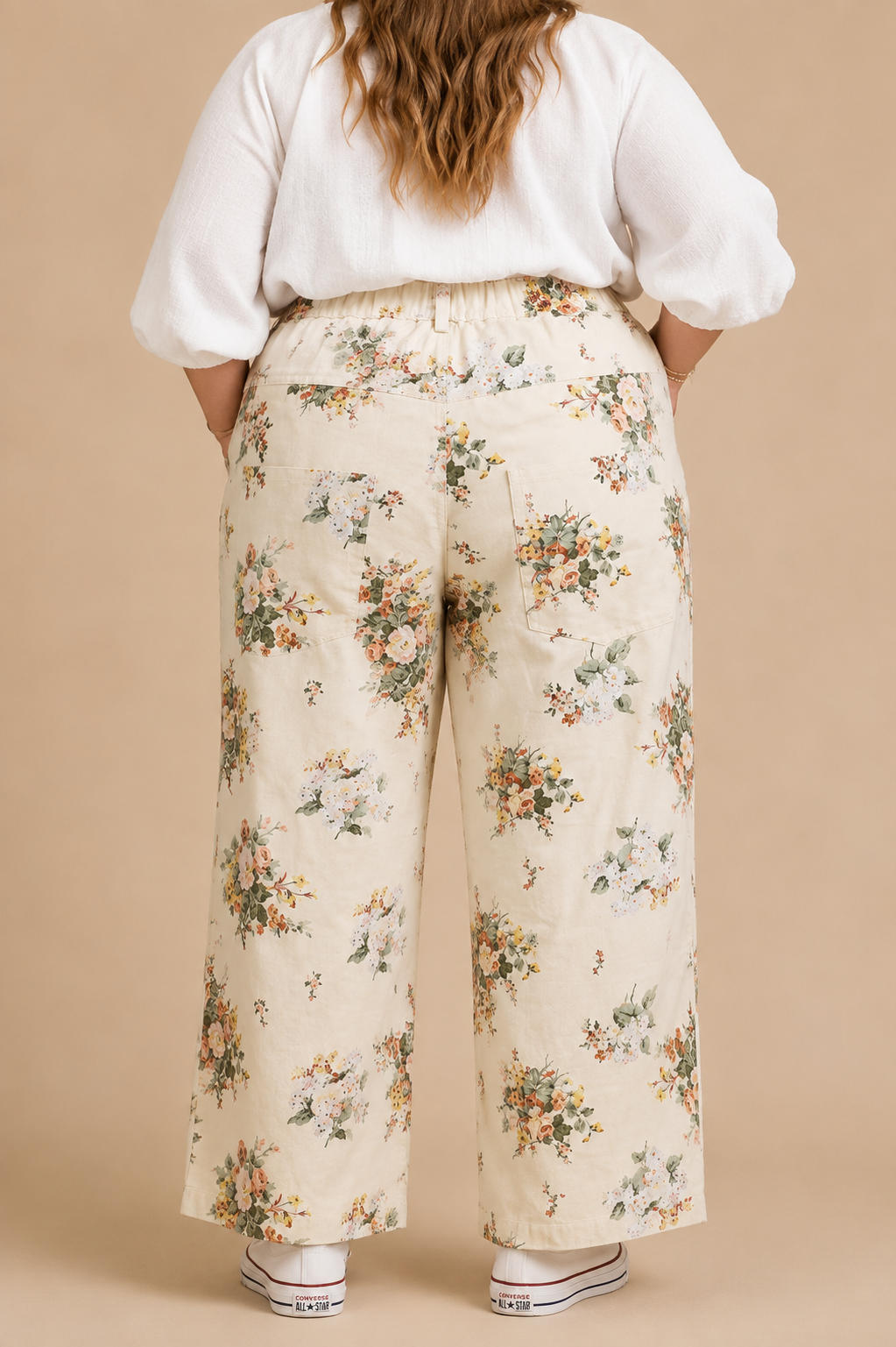 FLORAL PATTERN MUTI PATCHWORK BOTTOMS in PLUS SIZE