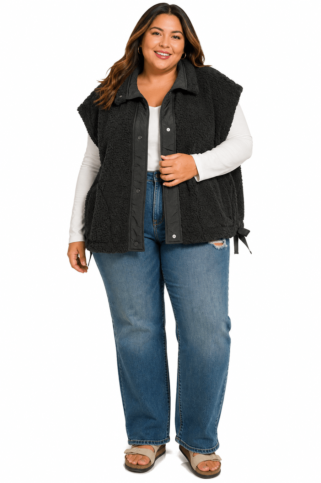 PLUS ZENANA OVERSIZED FAUX FUR VEST - Extra